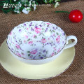 Rose Painting Fancy Ceramic Bone China Coffee Cup et Saucer